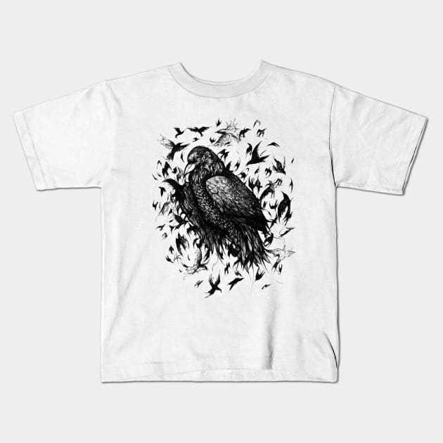 Crow Kids T-Shirt by kryokyma